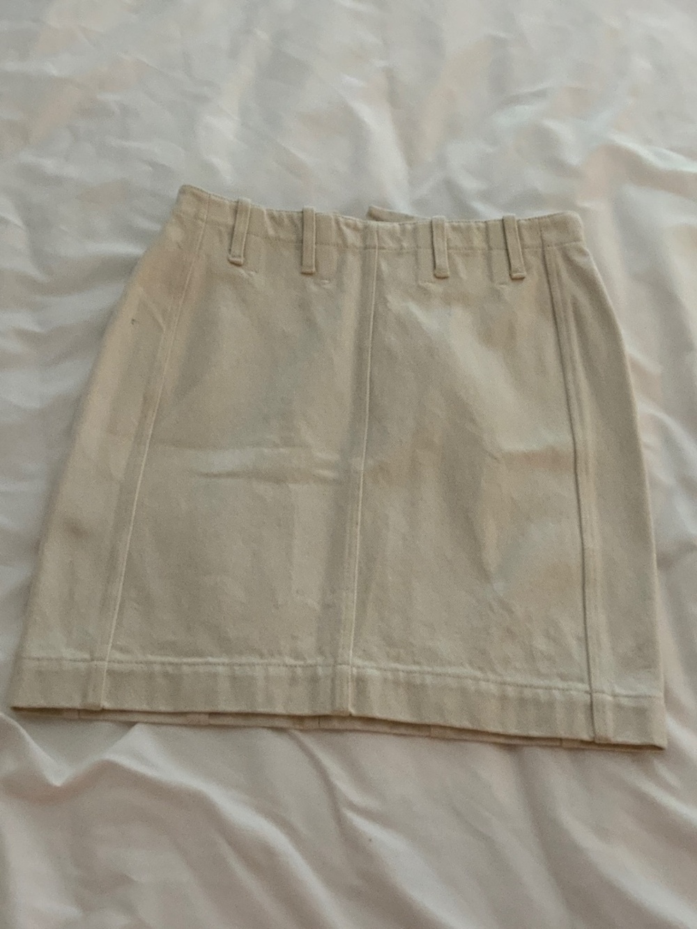 RARE SOUGHT AFTER 1991 ALAIA RUNWAY LACE UP IVORY DENIM MINI SKIRT XS - Picture 3 of 11